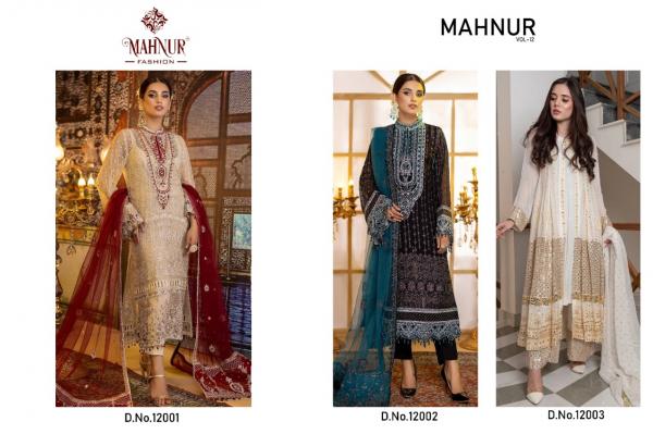 Mahnur Vol 12 Georgette Embroidered Designer Pakistani Suit Collection